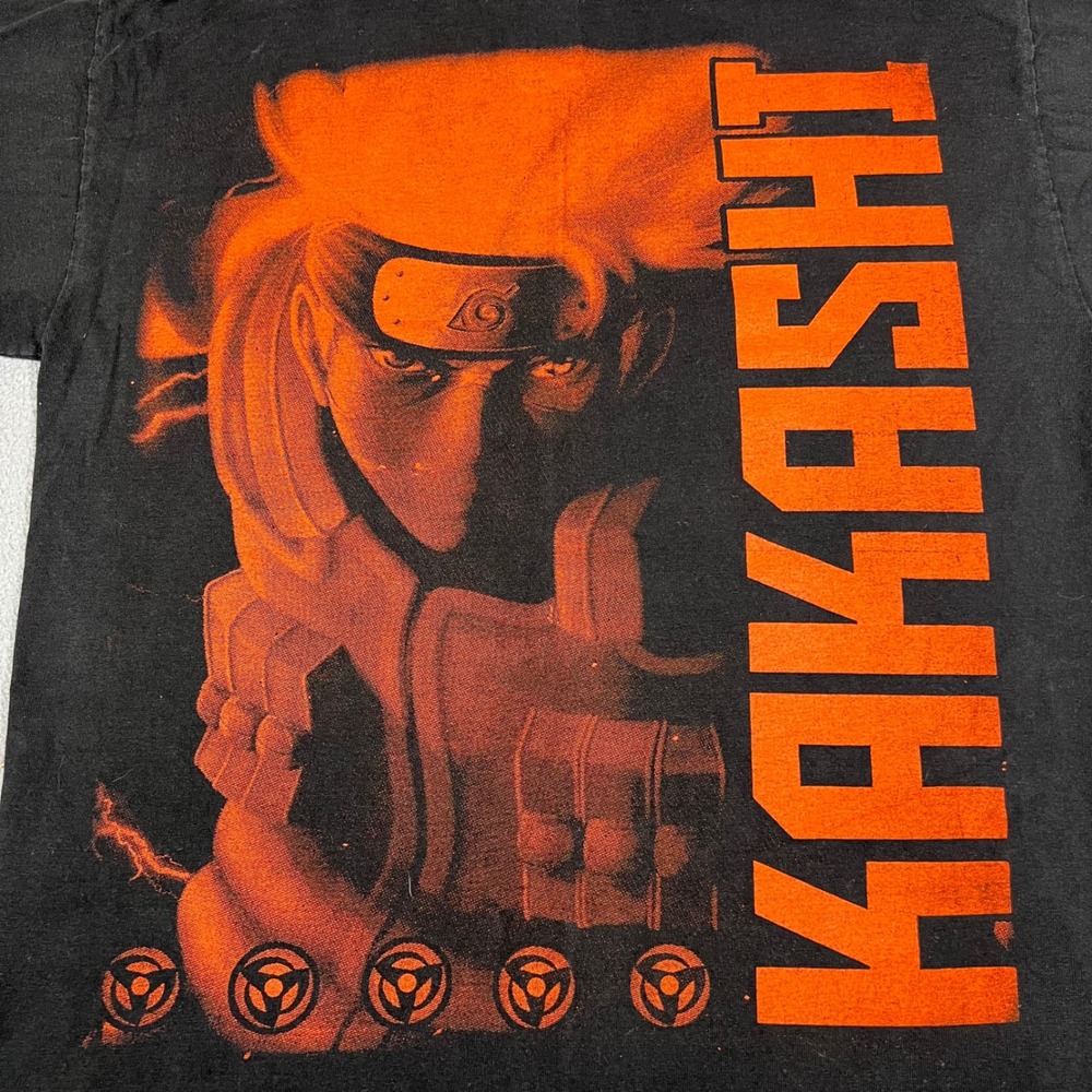 Kakashi‎ Naruto Anime T Shirt Mens M Black Manga Graphic Tee Mexico Boot Thessh - Picture 8 of 8